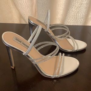 Steve Madden silver/clear 4.5 inch Sling back Heels